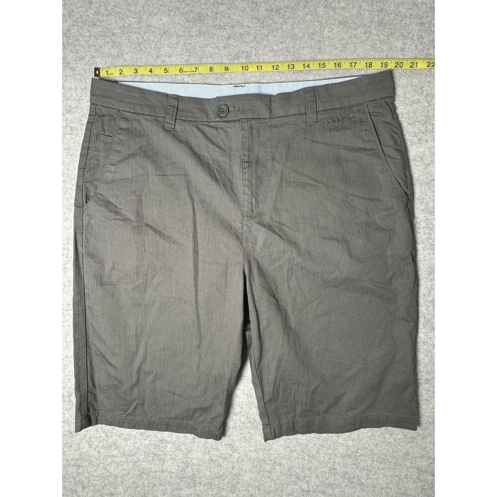 Adidas Originals Mens Shorts 36 Brown Cotton Slub Twill Performance Casual Golf - Picture 4 of 12